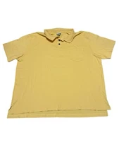 Vintage LL Bean Polo 100% Pima Cotton Yellow Mens 2XL SHORT SLEEVE Extra Button