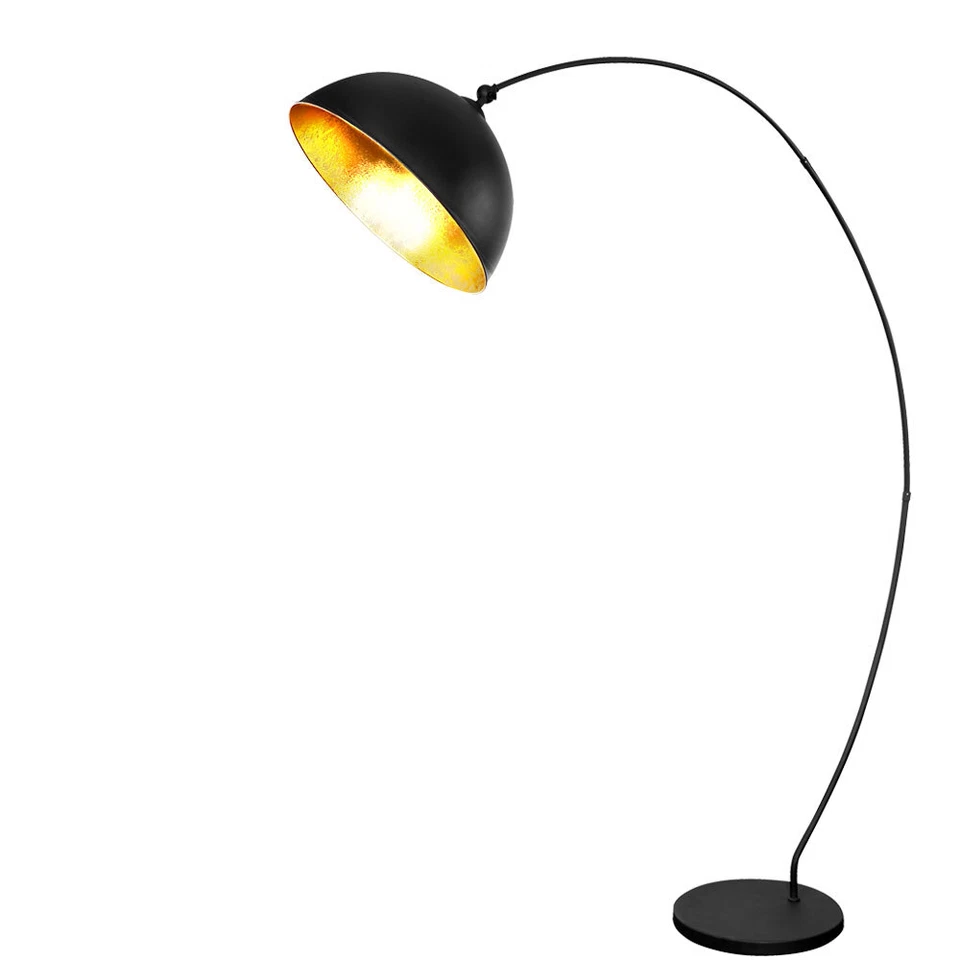 LED Steh Bogen Leuchte Blatt Gold Wohn Schlaf Zimmer Stand Lampe verstellbar - Bild 2 von 4