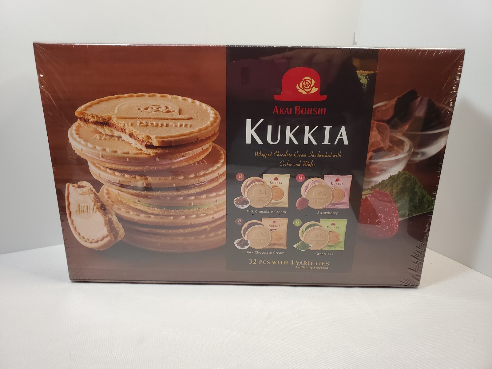 KUKKIA Cookies Chocolate Sandwich 32 Piece 4 Varieties Akai Bohshi Japan Sealed eBay