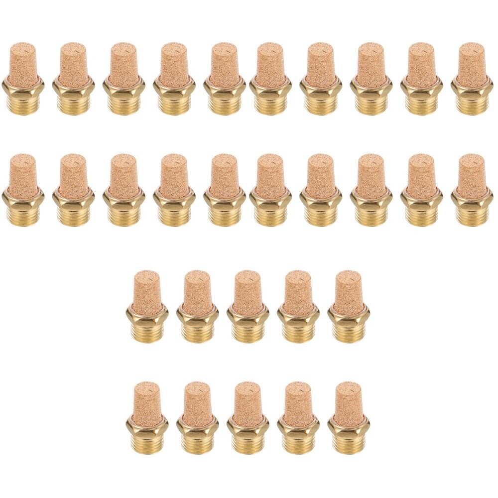 30 Pcs Pneumatic Muffler Automatic Condensation Pump Noise Silencer All
