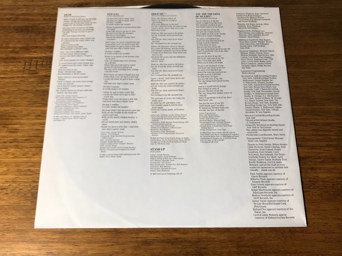 George Benson ~ 20/20 ORIGINAL LP ~ 1985 | eBay