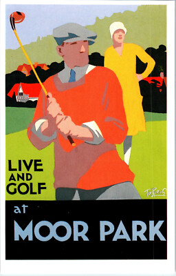 Golf Moor Park Metropolitan London North Eastern Railways Map Poster Postcard