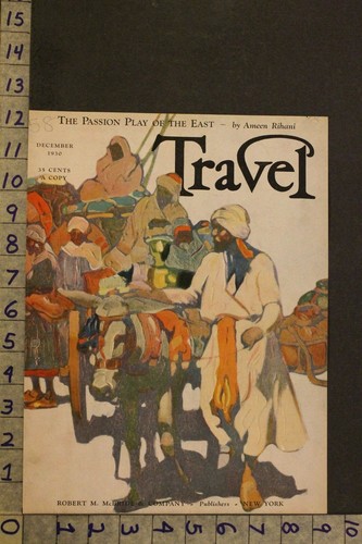 1930 EGYPT ARAB NATIVE MEN DONKEY NILE SAHARA TRAVEL MAG ORIGINAL COVER ART VZ31