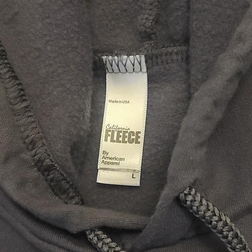 American Apparel California Fleece 100% Baumwolle Pullover Hoodie Gr. L schiefergrau - Bild 5 von 9