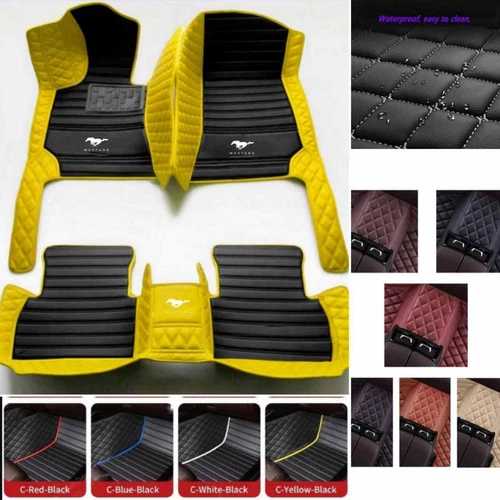 For Ford Mustang Car Floor Mats Luxury Custom Carpets Cargo Liners Waterproof - Picture 1 of 38