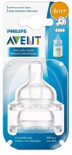 Pack of 4 Philips Avent Anti-Colic Fast Flow Nipple for Avent Bottles, 6 Months 