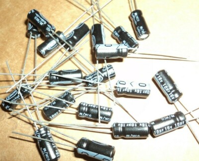 100 pieces  - 10uf 16v  ELECON electrolytic capacitors 4x7mm 85 DEG 93K/M NEW