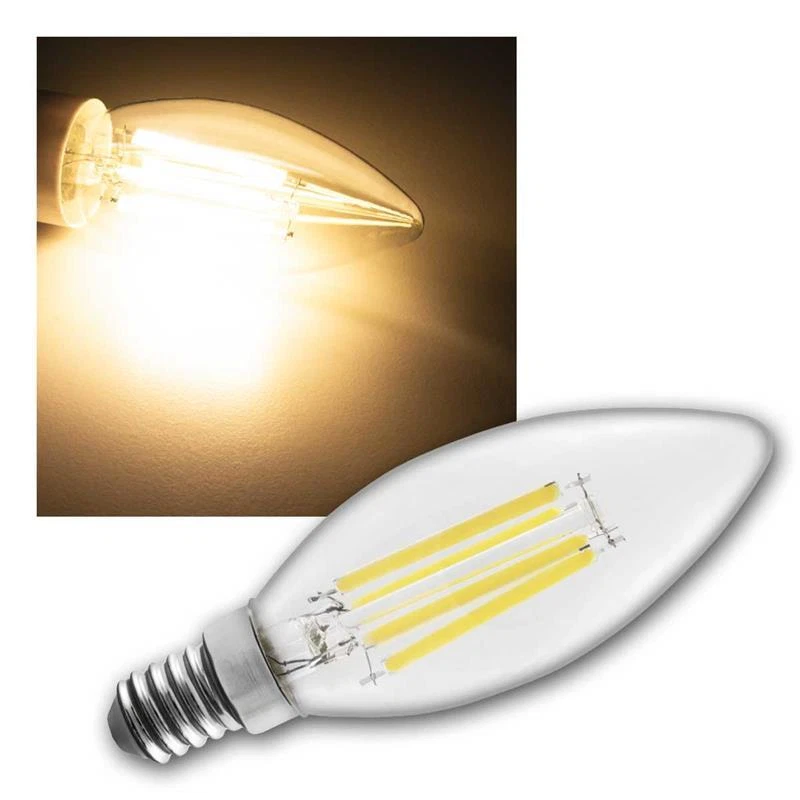 LED-Lampe Filament E14 Kerze 6W 1055lm Birne Leuchtmittel Kerzen Glühbirne 230V - Bild 2 von 4