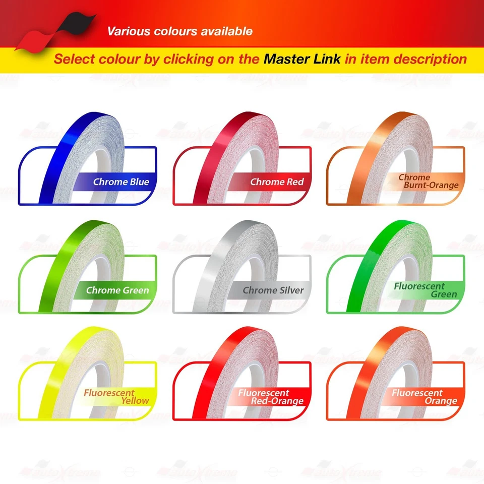 1/4" 6mm Pin Stripe Cars Motorcycles Wheel Rim SINGLE SOLID Line Vinyl STICKERS - Image 3 of 4