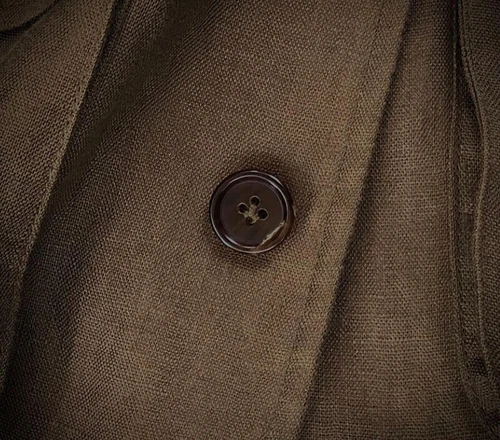 Men 100% Linen Safari Jacket Slim Hunting Coat Casual Pockets Retro Formal Coat - Picture 14 of 16