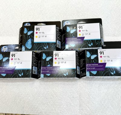Lot Of 5 HP Genuine 91 Magenta & Yellow printhead C9461A OEM Original Z6100