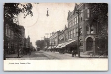 J89/ Ironton Ohio Postcard c1910 Second Street Stores Trolley  175