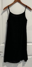GAP Womens Black  Spaghetti Strap With Floral Embroidery Sun Dress Size 2