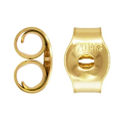 10x 14kt Gold Filled Ohrring Schmetterling Rückseiten Schnörkel 4mm x 2,5mm 