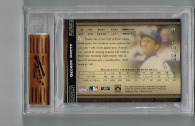 GEORGE BRETT 2004 PLAYOFF PRIME CUTS AUTOGRAPH # 22/25 KC ROYALS 