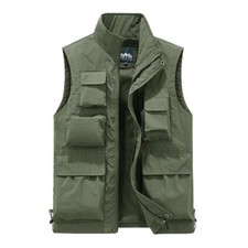 Mens Vest Waistcoat Utility Multi-Pocket Fishing Vest Sports Workwear Fisherman