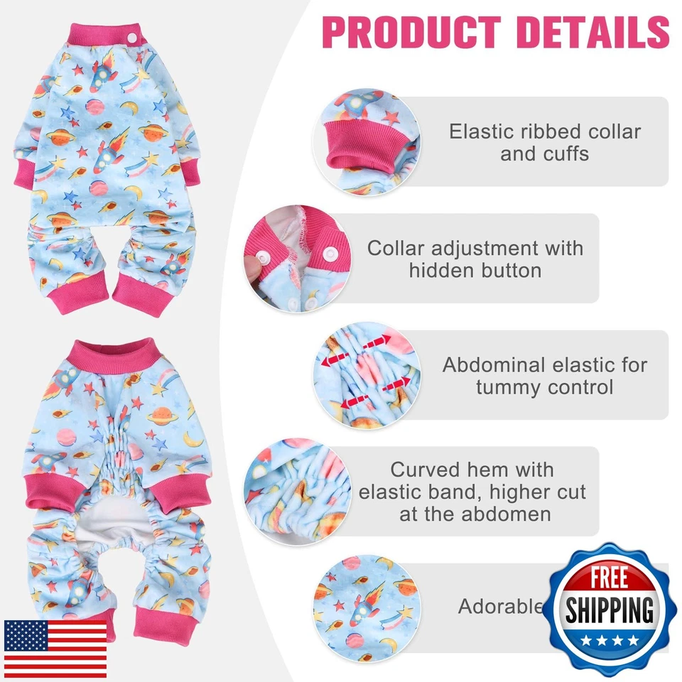 BEAUTYZOO Dog Pajamas Medium Sized Dog, Summer Doggie Pajamas for Boy Girl, S - Image 4 of 4