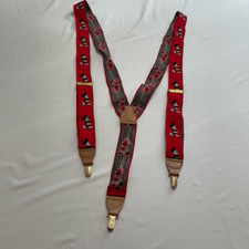 Vtg J.G. Hook Walt Disney Co. Mickey Mouse Suspenders Red Made In Germany Adult