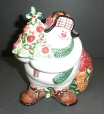 Fitz and Floyd Appletree Snowman Box- New in Box -2063/23