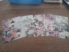 5X NOSTALGIC/VINTAGE SHEETS FOR SCRAPBOOKING/JOURNALS NEW CIRCA 13X9CM (VIN1522)