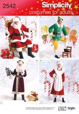 NEW SIMPLICITY CHRISTMAS SANTA MRS CLAUS ELF COAT DRESS COSTUME PATTERN 2542