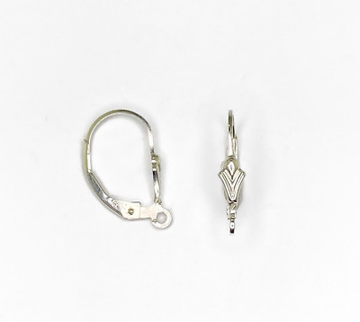 Pair of Sterling Silver Leverback Fleur de Lis Open Loop Earring Findings
