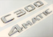 C300+4MATIC CHROME FIT  EMBLEM BADGE NAMEPLATE DECAL NUMBER