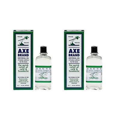 2 X Axe Brand Universal Medicated Oil 56ml Cold Headache Insect Bites Relief