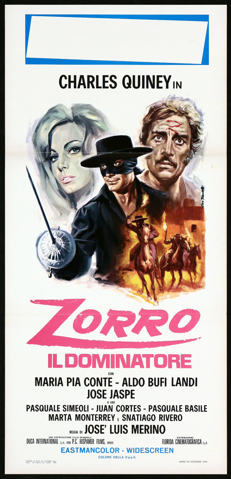 Locandina originale film Zorro il dominatore (1969) - Regia di José Luis Merino