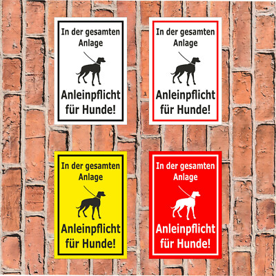 Schild In der gesamten Anlage Anleinpflicht für Hunde 4 Größen - S00216-019