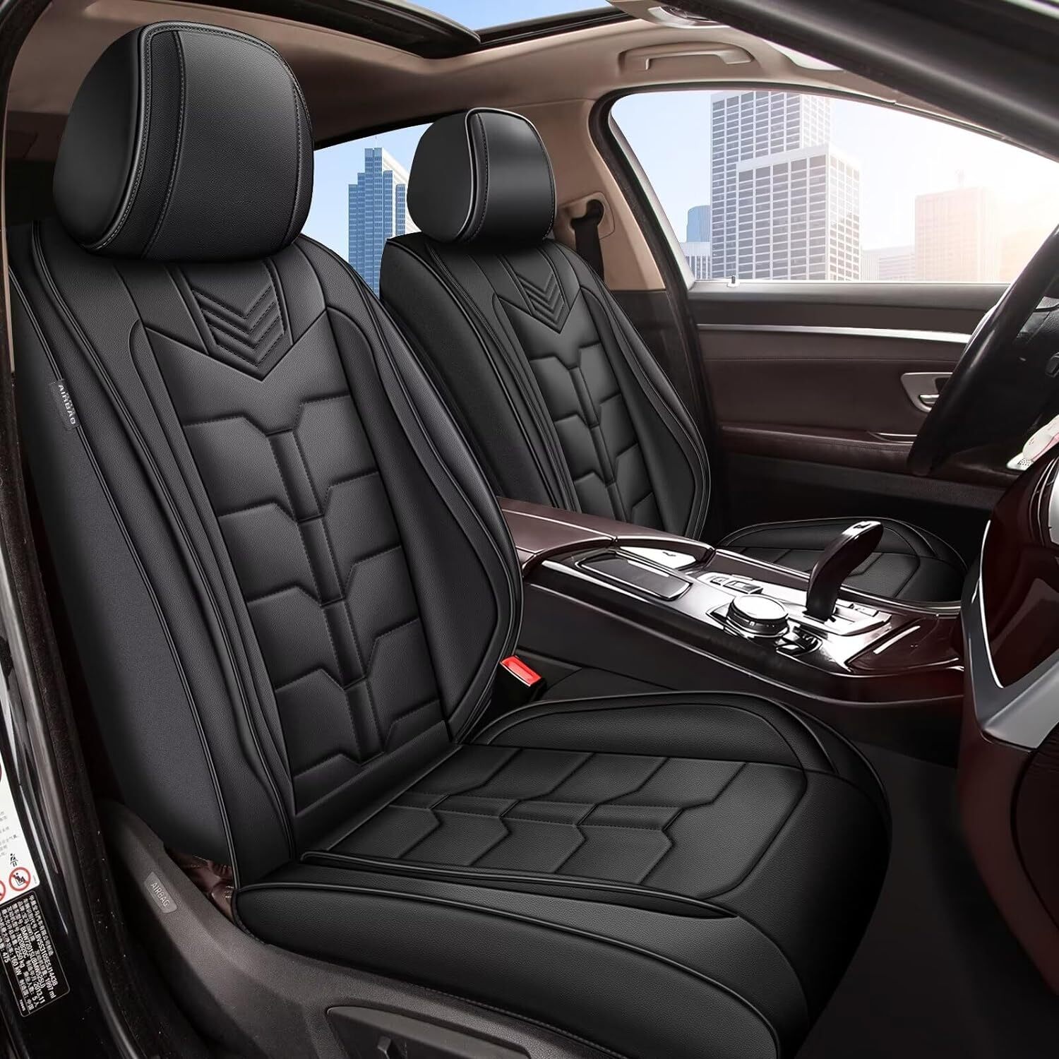 For Mitsubishi Mirage 2015-2024 Car 5-Seat Cover Faux Leather Full Set Protector