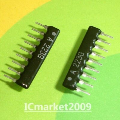 200 PCS A09-223G A223G 22K ohm 22KR 8 Commoned Resistor Network Array 9 PIN #A6-