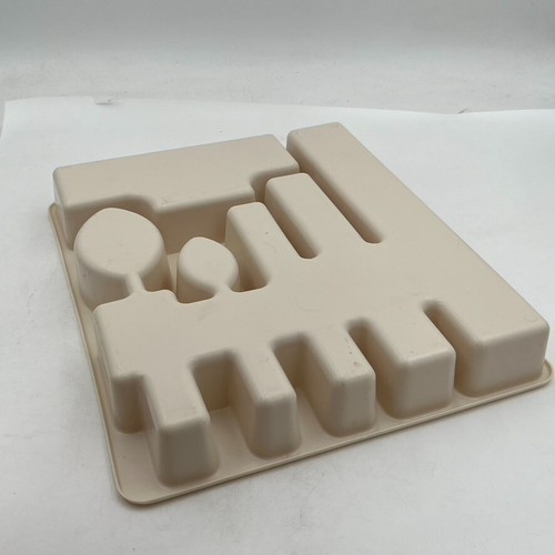Vassoio posate utensili vintage Rubbermaid argenteria beige marrone MCM cucina retrò - Foto 10 di 10
