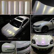 DIY - Glossy Entire Car Wrap Pearl White Chameleon Vinyl Film Sticker Decal CF