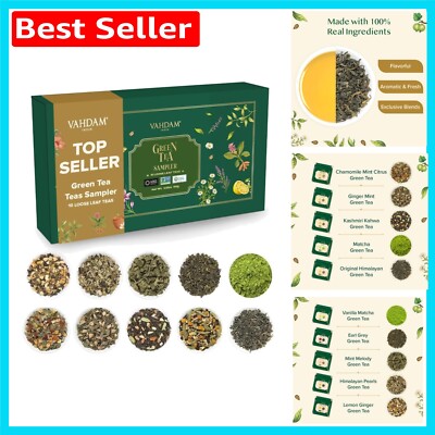 Diverse Tee Sorten Pack: 10 Bio Loseblatt Grüntees - perfektes Geschenk