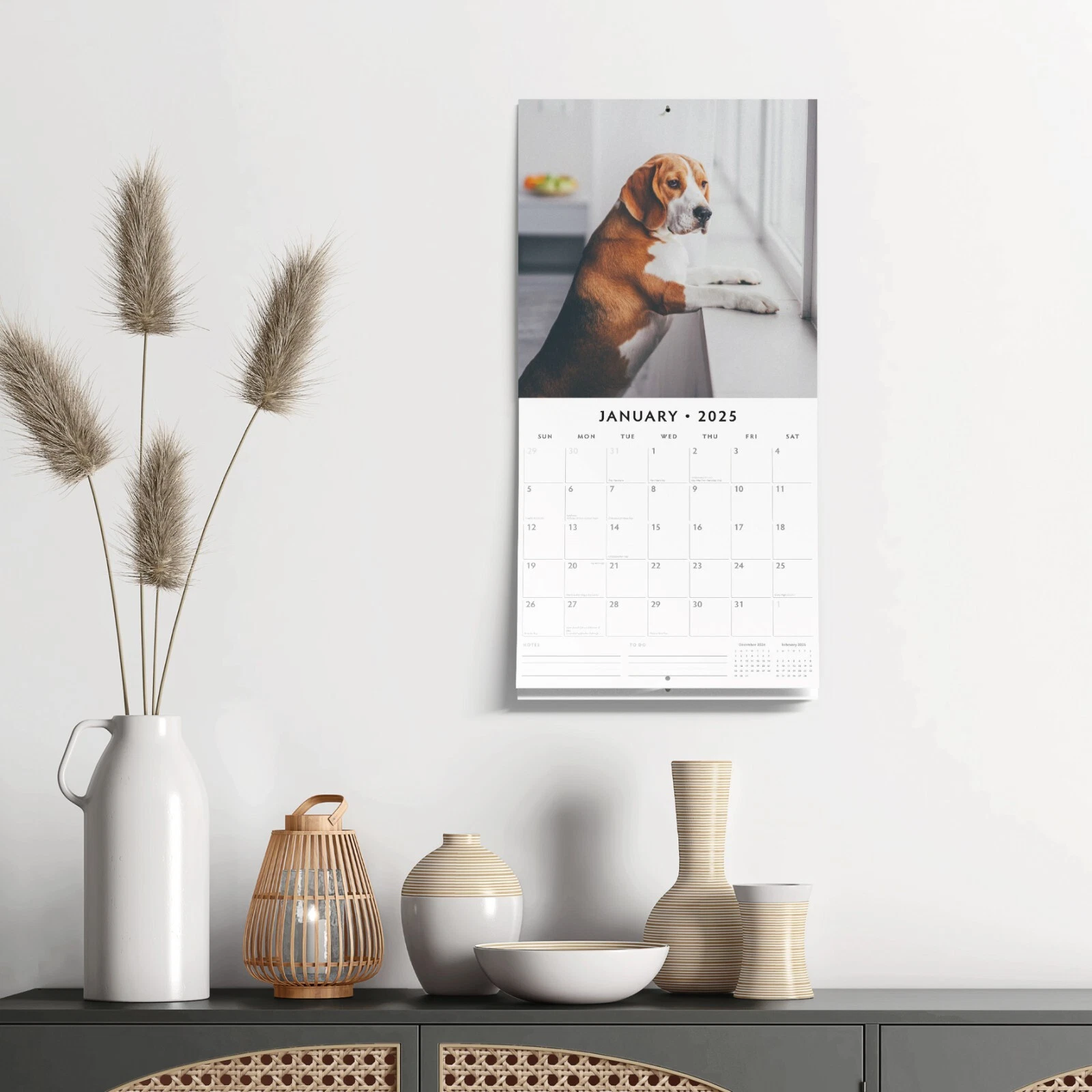 Beagles 2025 Square Wall Calendar