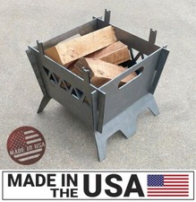 Spring Heavy Duty Modular Collapsible Steel 13 Portable Camping Fire Pit Box
