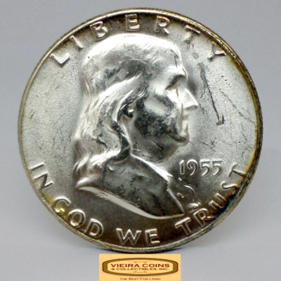 1955 Franklin Half Dollar, Bugs Bunny, Uncirculated, Scratched