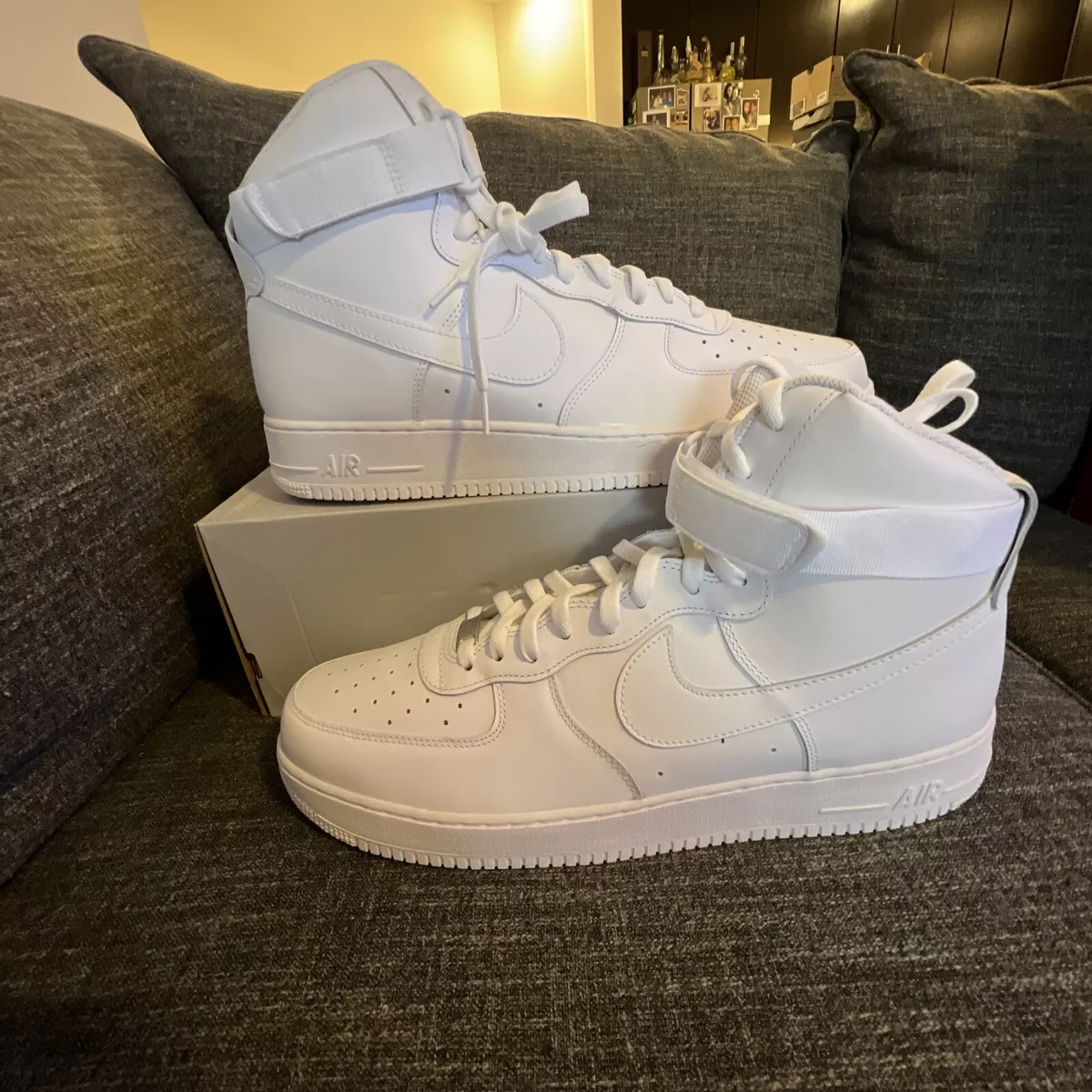 Mens White Air Force 1 Shoes.