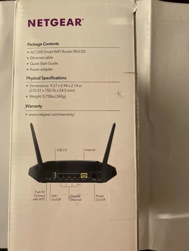 NETGEAR AC1200 Dwuzakresowy inteligentny router WiFi, Gigabit Ethernet (R6230-100NAS) - Zdjęcie 4 z 8