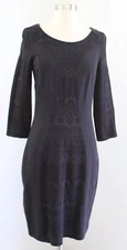 Hugo Hugo Boss Black Textured Embossed Geometric Fitted Bodycon Sheath Dress 4