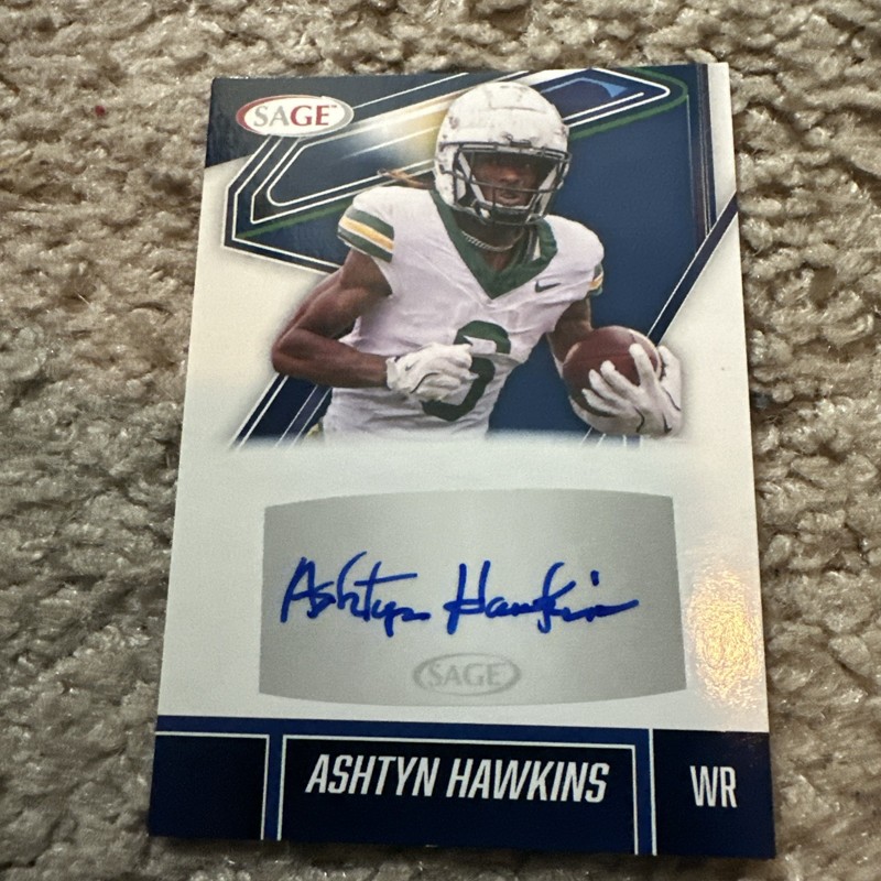 ASHTYN HAWKINS 2026 SAGE High Series AUTO Blue A-AH3 Baylor Bears