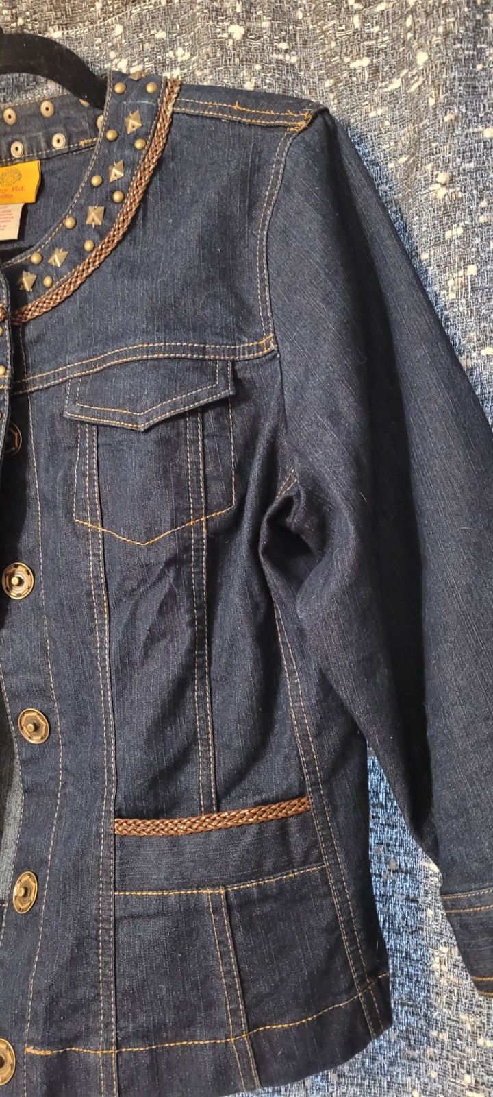 Ruby Rd. Dark Blue Short Jacket Studded Braided T… - image 3