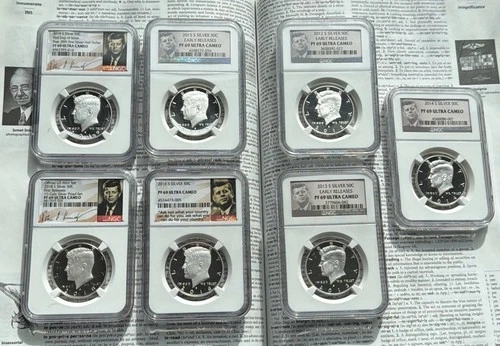 NGC PF69UCAM Silver JFK Half Proof Lot of 7 🇺🇸