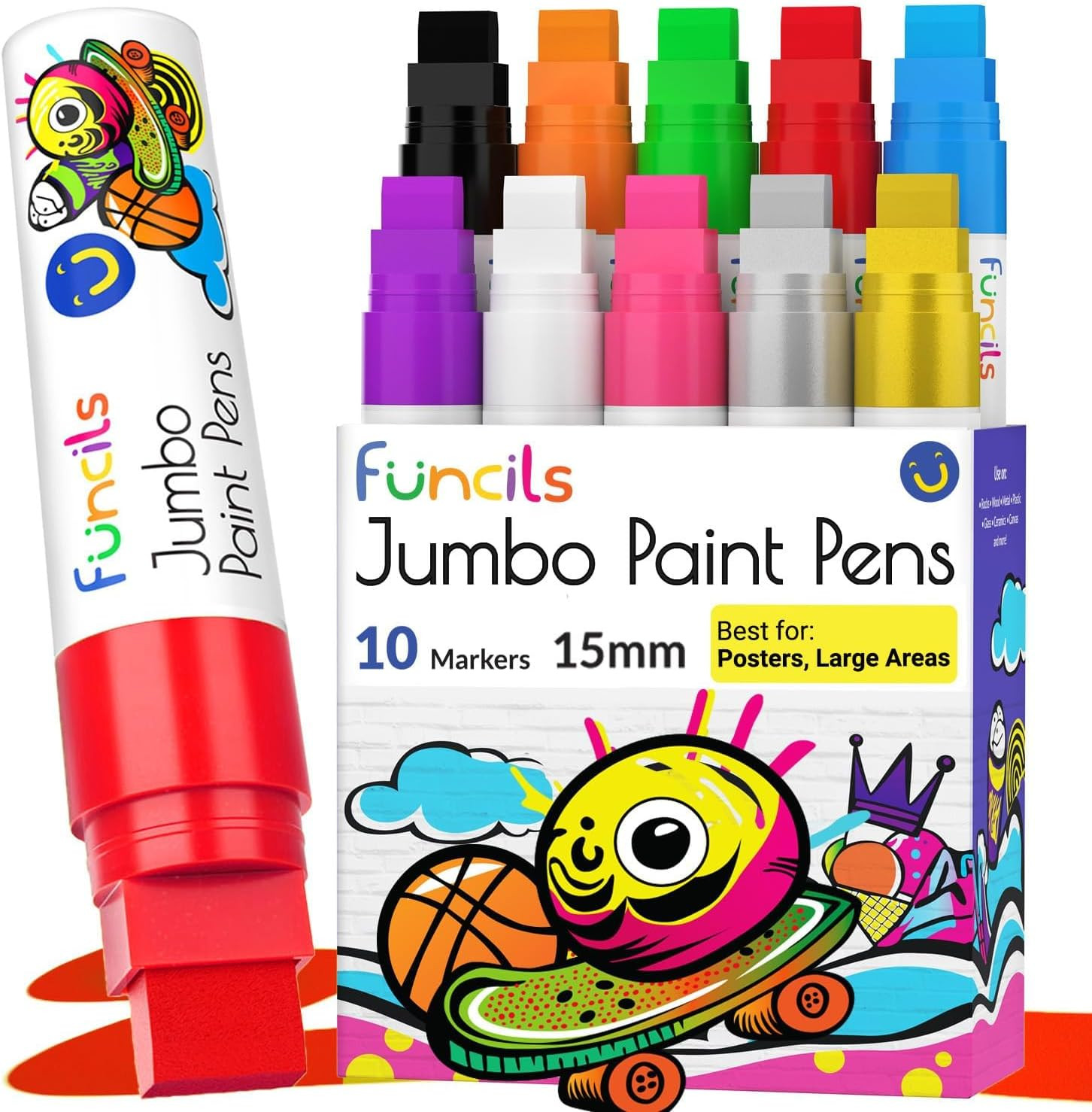 - 15mm Fat Acrylic Paint Pens For Canvas, Rock Pa