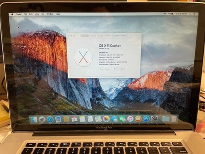 Apple MacBook Pro 15'' A1286 2010 Core 2 Duo 2.8GHz8 GB 480GB SSD DVD El Capitan