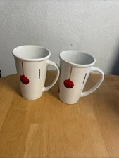 Starbucks White Red Christmas Ornament Balls  Tall Coffee Mug Cup 21 oz