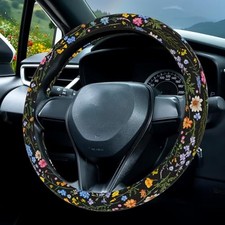 Car Steering Wheel Cover, Flower Car Accessory for Diverse Cars, Wildflower