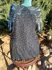 Vintage 1980s Laurence Kazar Sparkly Beaded/Sequined Party Top