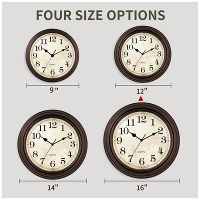 Vintage 12'' Silent Wall Clock - Bronze